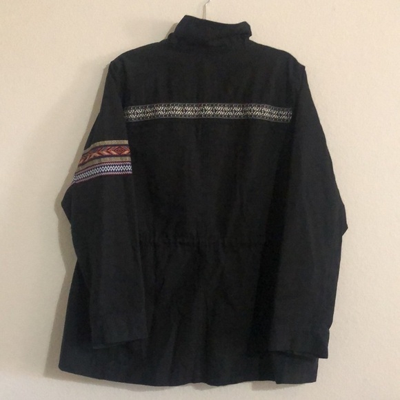 NWOT Billy T StitchFix Mixed Media Utility Jacket Black with Embroidery - Picture 4 of 5